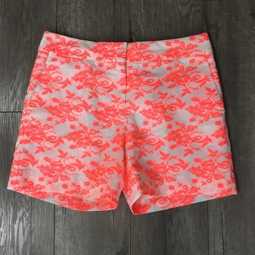 Anthropologie Leifsdottir neon embroidered shorts